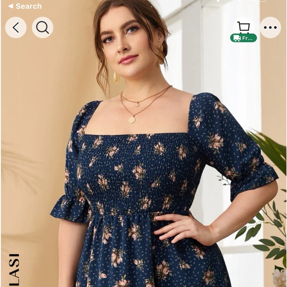 New Navy Flower Dress